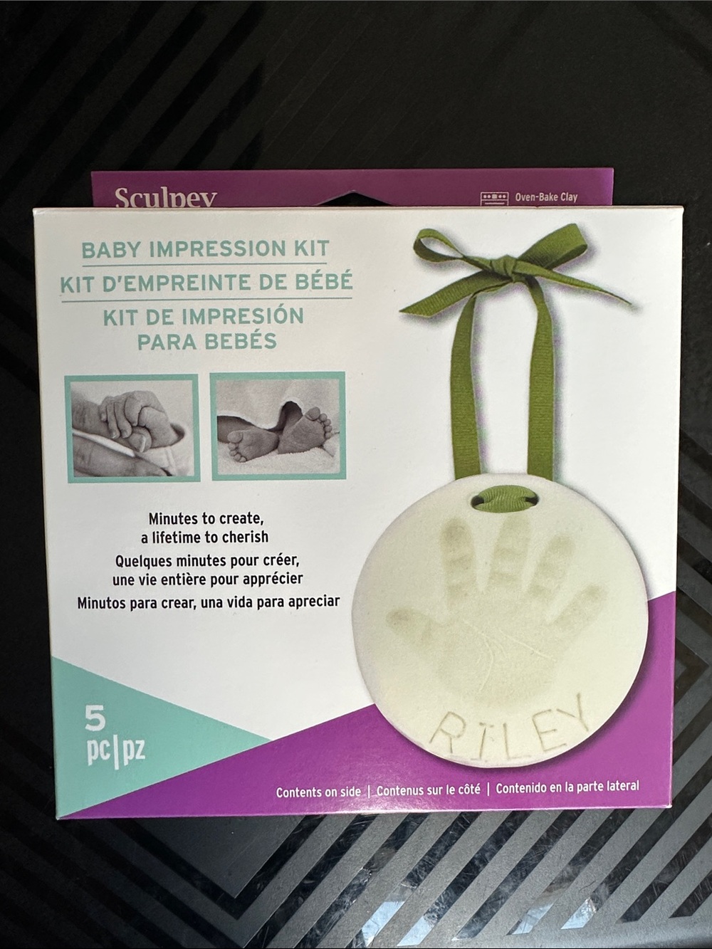 Baby Impression Kit – White and Green Keepsake